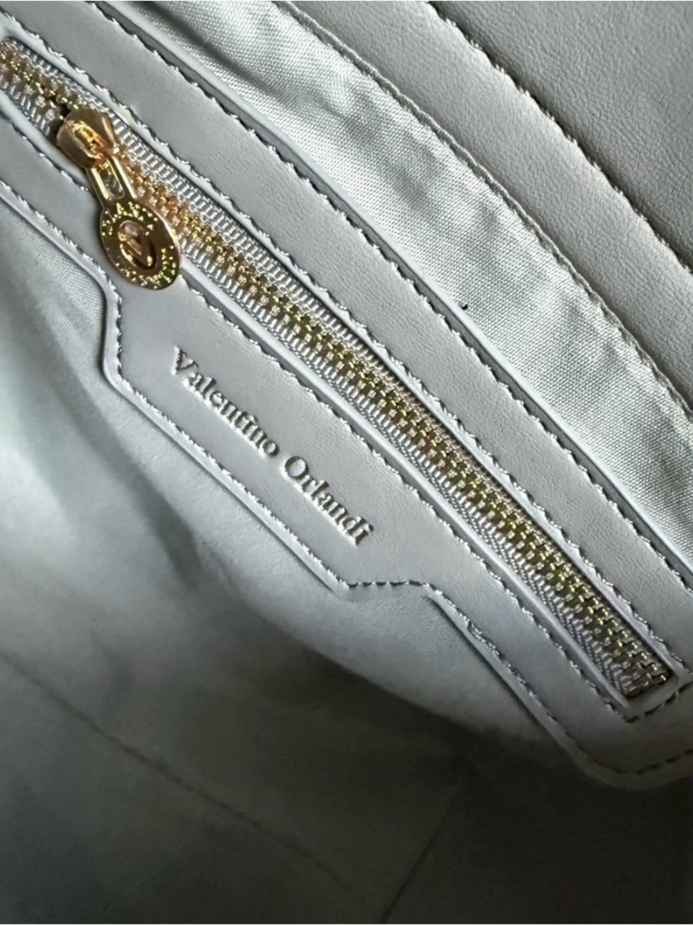 Valentino Orlandi Medium Quilted Light Grey Convertible Crossbody Tote Bag